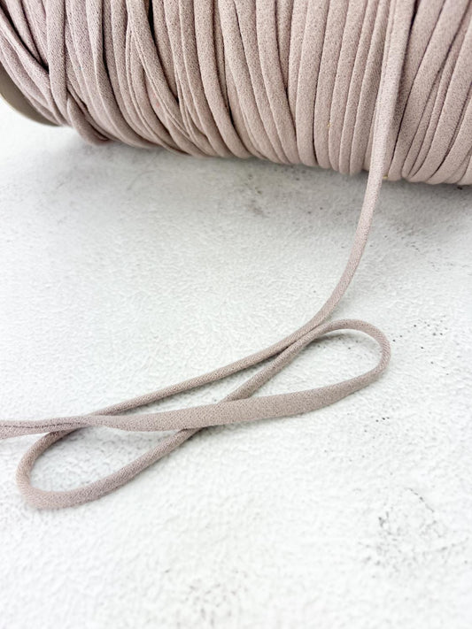 Beige Knit Trim Spaghetti Straps Hollow Tube Tubular Trim 1/4 inch width x 10 yards