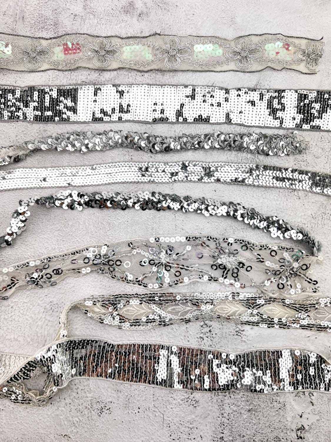 White and Silver Variety Fancy Trim Scrap Pack Scrap Bundle Pack