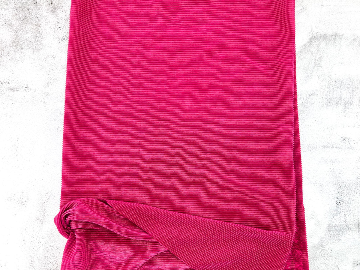 Fuscia Pleated Woven Fabric Remnant 1.25 yards