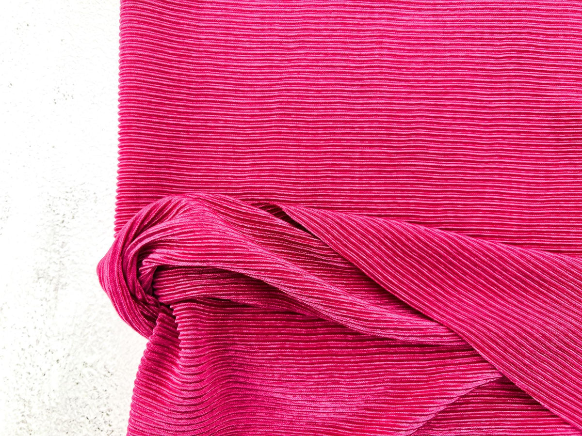Fuscia Pleated Woven Fabric Remnant 1.25 yards