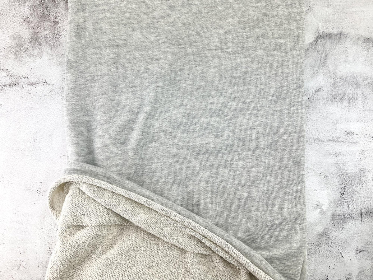 Light Heather Gray French Terry Knit Fabric Remnant 2.5 yards