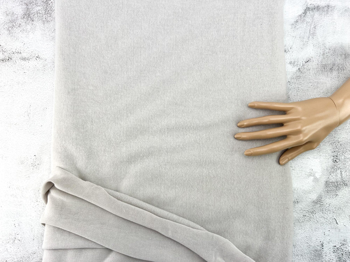 Concrete Gray Brushed Sweater Knit Fabric Remnant 2.75 yards