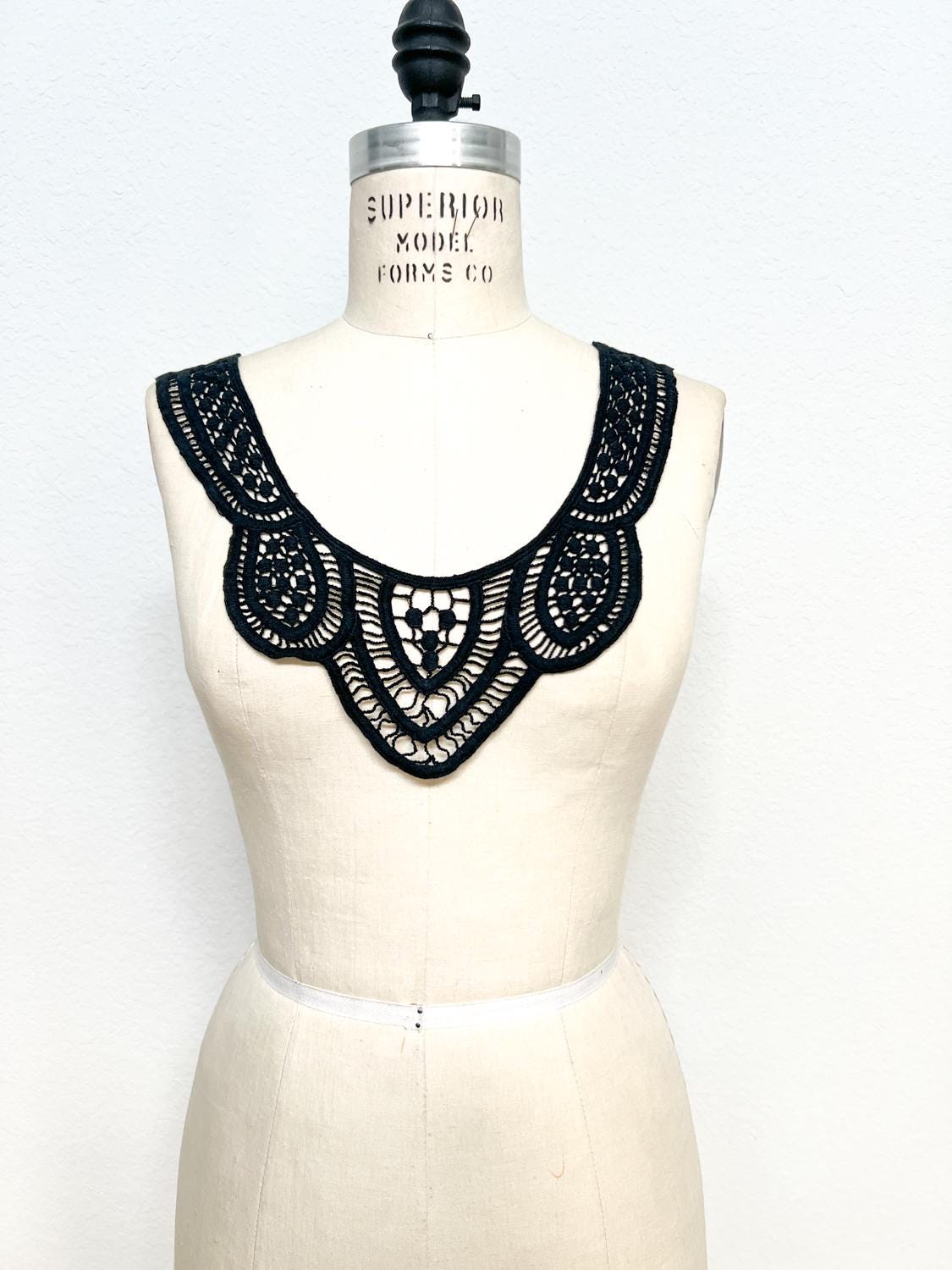 Black Cotton Lace Applique: Sewing Dress Fashion Embellishment