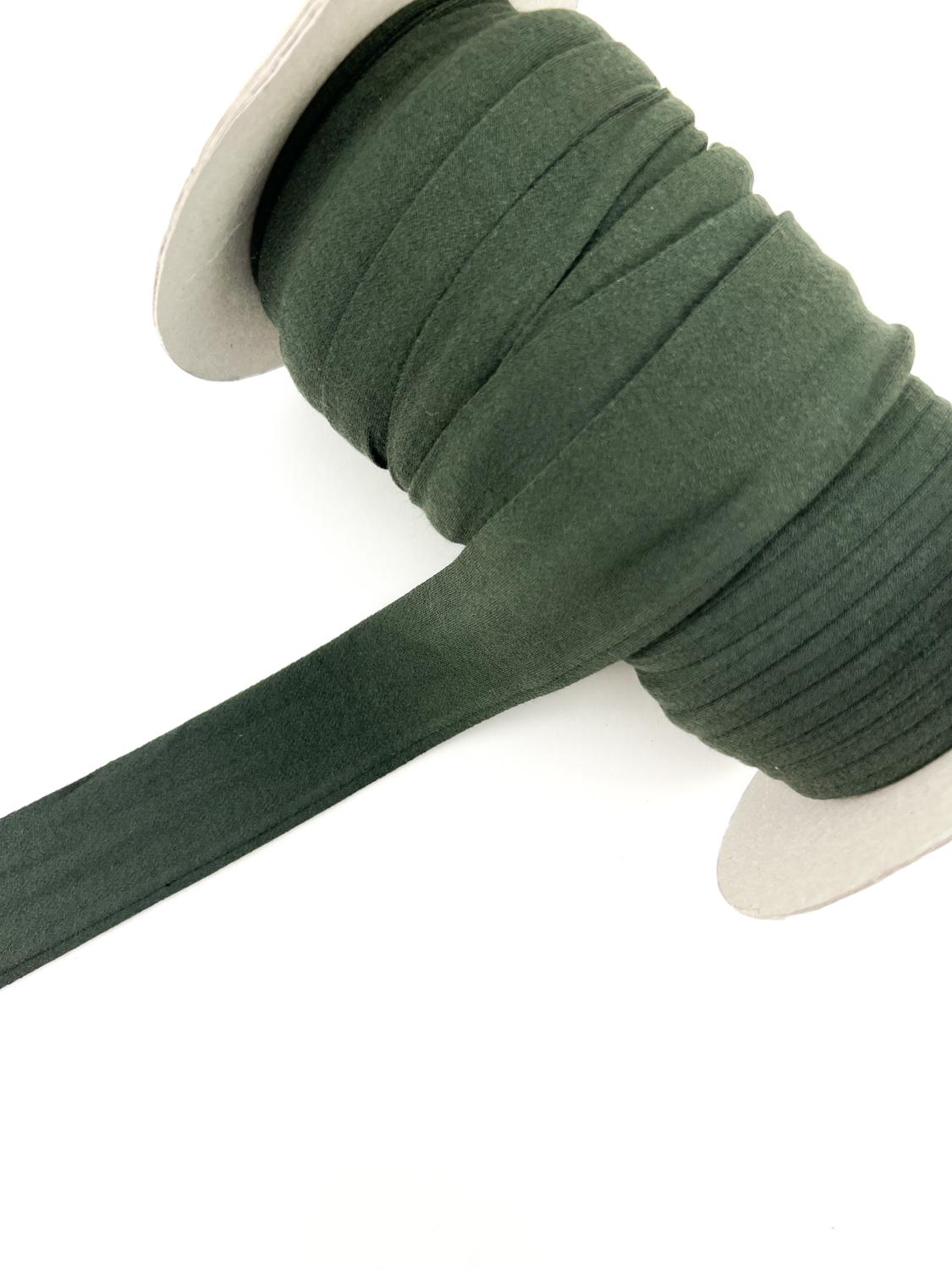 Olive Green Knit Wide Straps Hollow Tube Tubular Trim 10 yards
