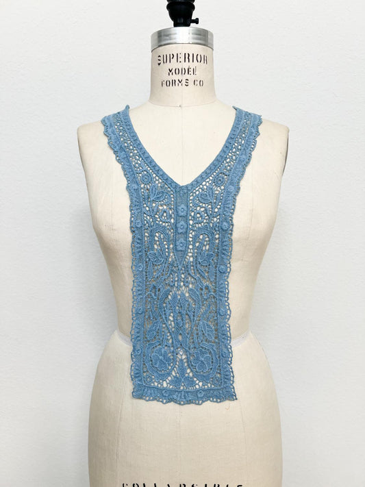 Blue Cotton Floral Applique