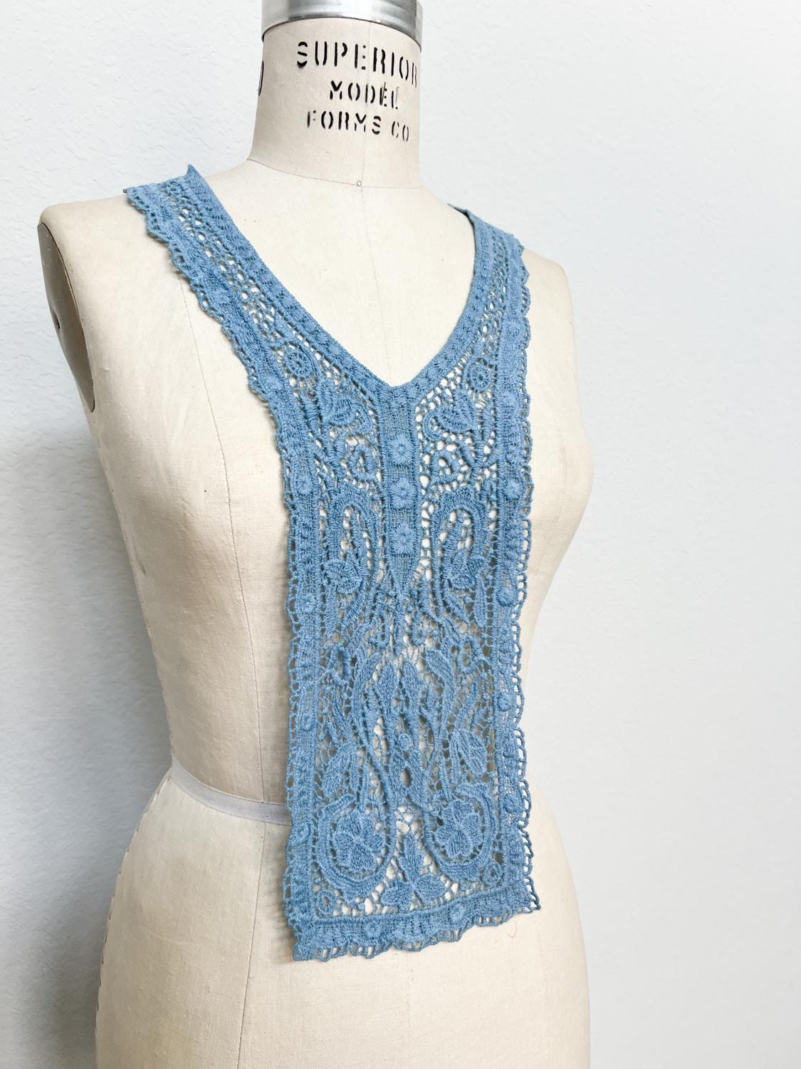 Blue Cotton Floral Applique