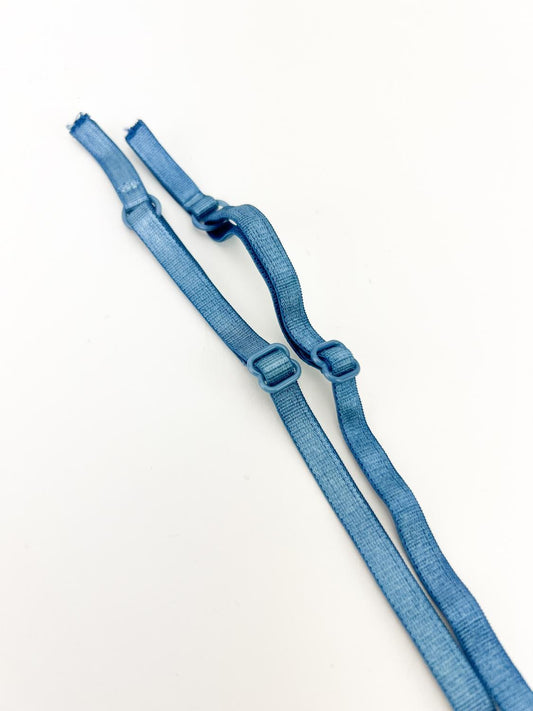 Teal Blue Adjustable Bra Straps Lingerie Straps Elastic Trim 1 Pair