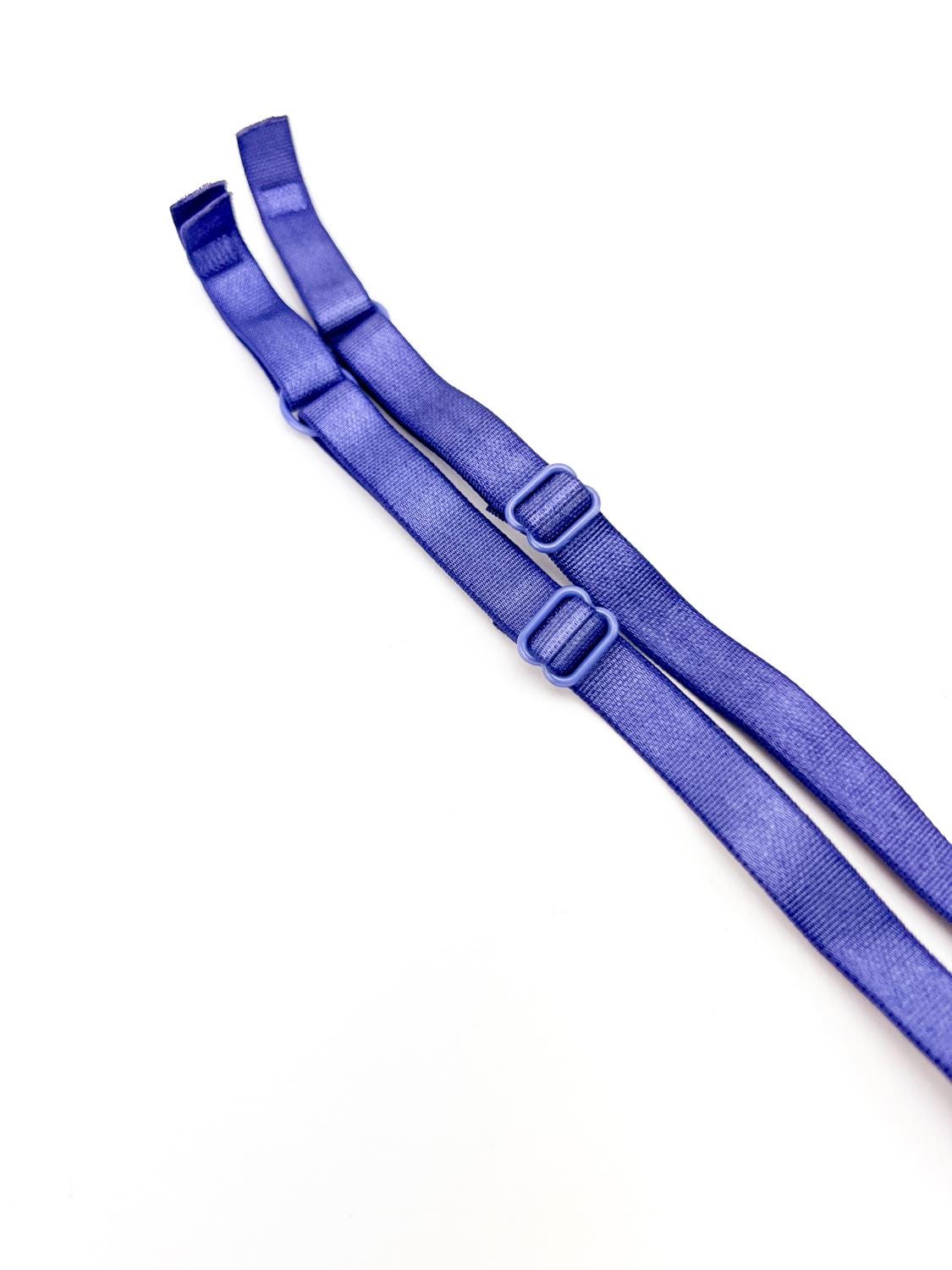 Lavender Blue Adjustable Bra Straps Lingerie Straps Elastic Trim 1 Pair