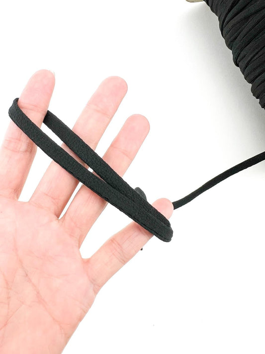 Black Chiffon Trim Cloque Textured Spaghetti Straps Hollow Tube Tubular 10 yards