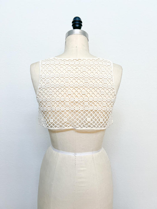 Ecru Cotton Lace Applique for Back Top