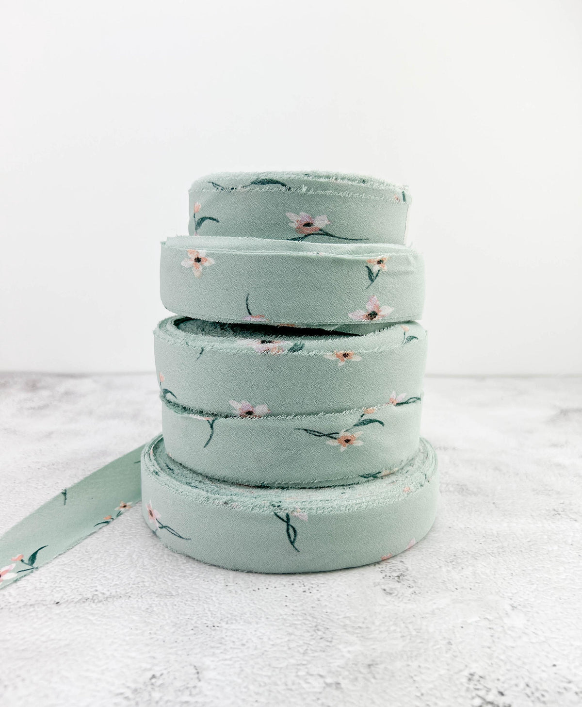 Sage Green Floral Woven Bias Tape Bundle: 130 Yards, 1-1/8" width