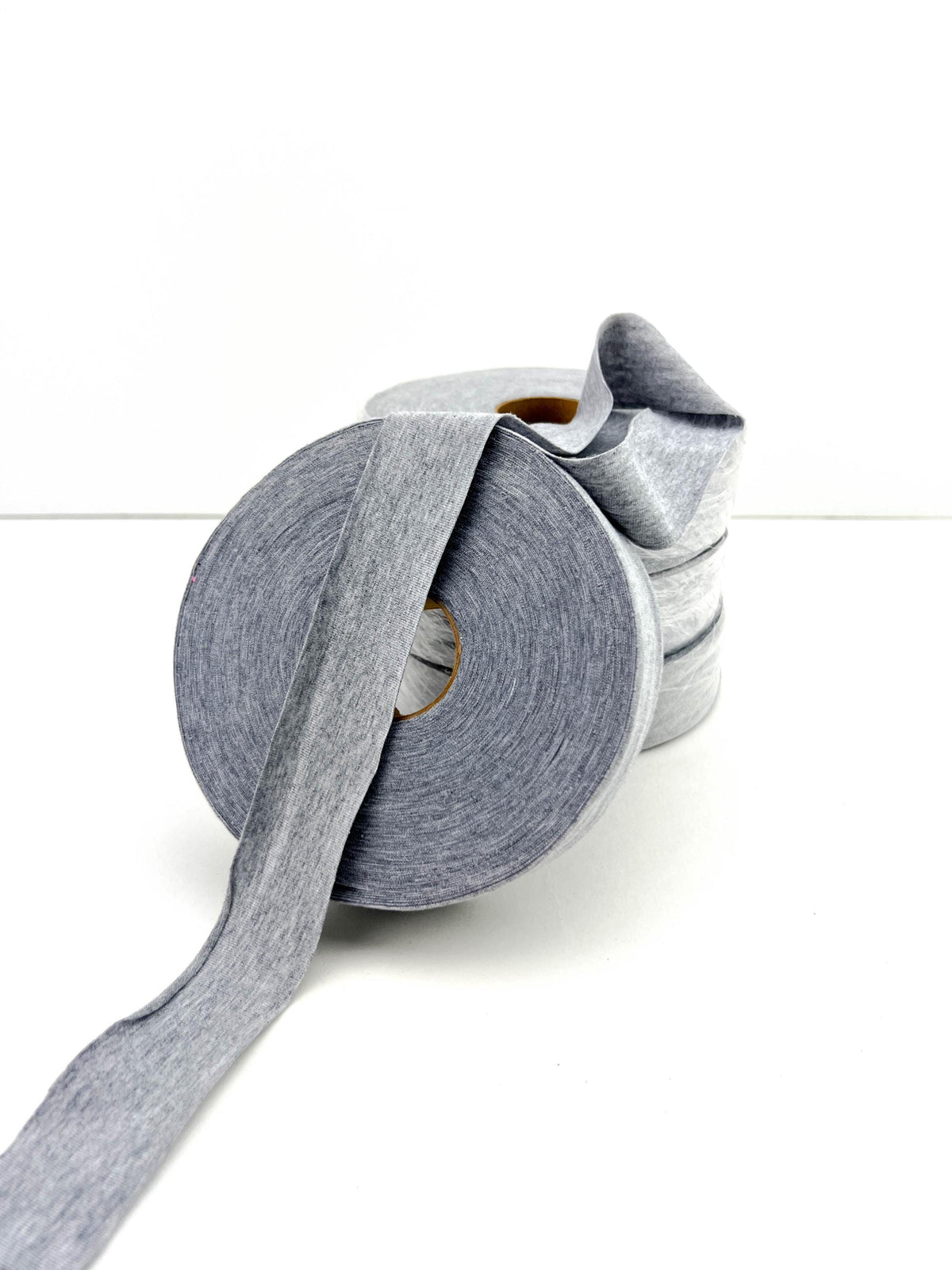 Heather gray knit bias tape bundle, 4 large rolls