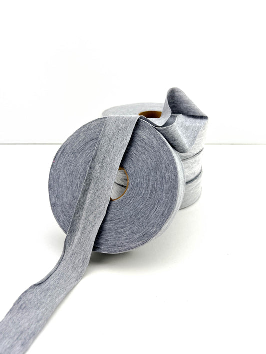 Heather gray knit bias tape bundle, 4 large rolls