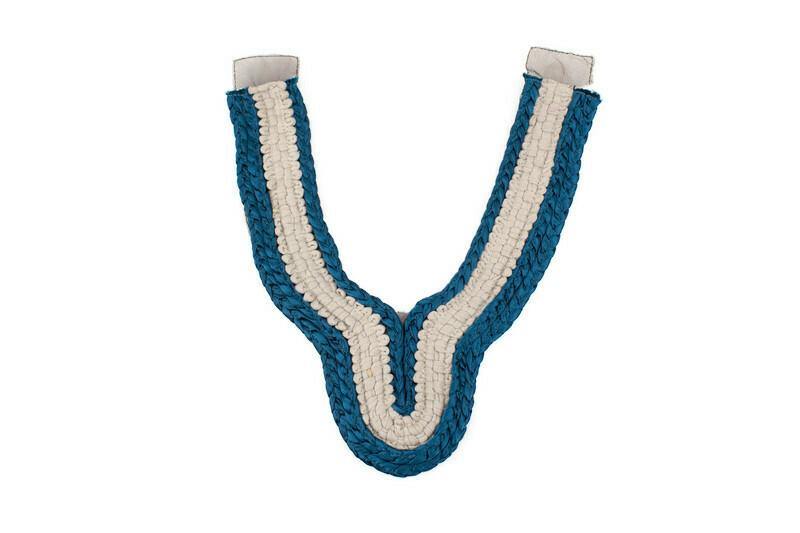 Teal and Gray Braided Embroidered Applique APP00204 - Felinus Fabrics