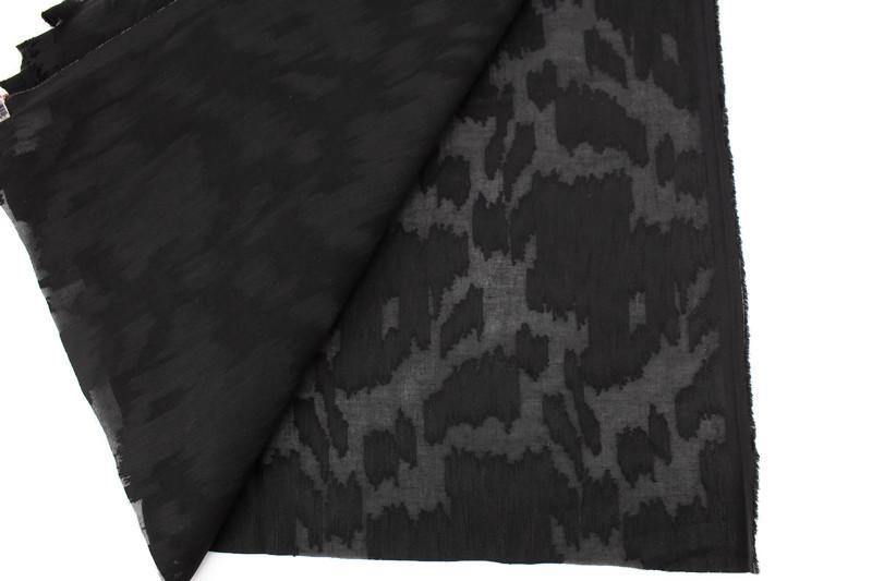 Black Flocked Light Weight Cotton Woven Designer Fabric by the yard - Felinus Fabrics