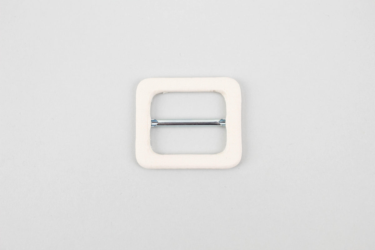 Cream Covered Slide Buckle 1-5/8 inches x 1-3/8 inches 2 Pieces NTN00049 - Felinus Fabrics