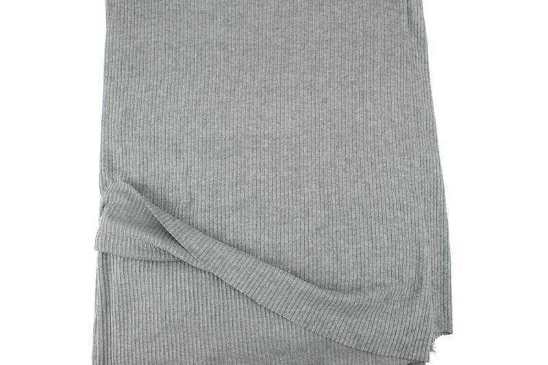Heather Gray Brushed Rib Sweater Knit Fabric 2.25 yards OSK01082 - Felinus Fabrics