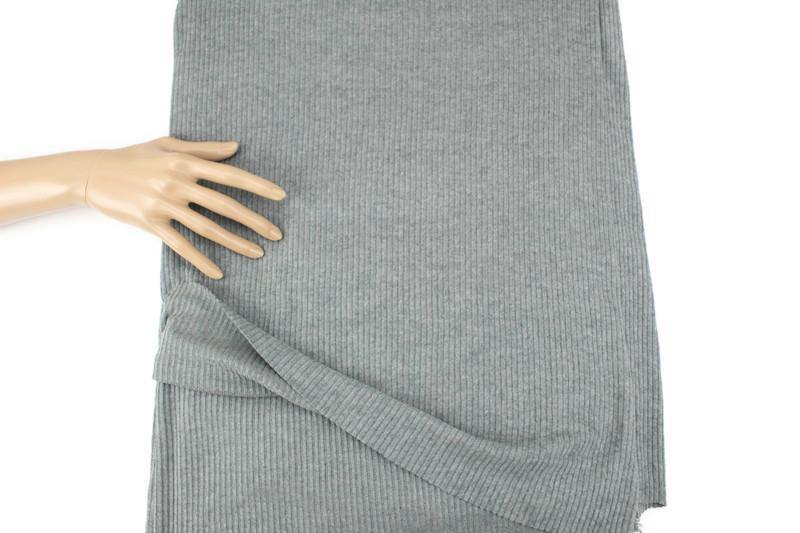 Heather Gray Brushed Rib Sweater Knit Fabric 2.25 yards OSK01082 - Felinus Fabrics