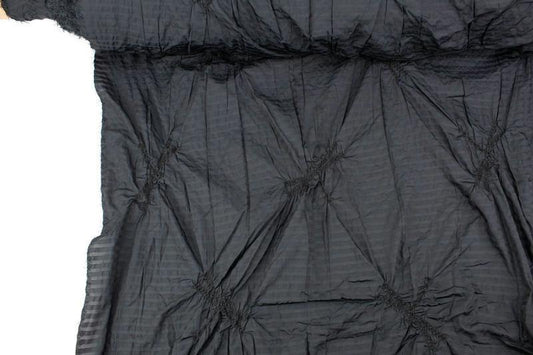 Black Stripe Crinkled Dragon Fly Woven Designer Fabric by the yard - Felinus Fabrics