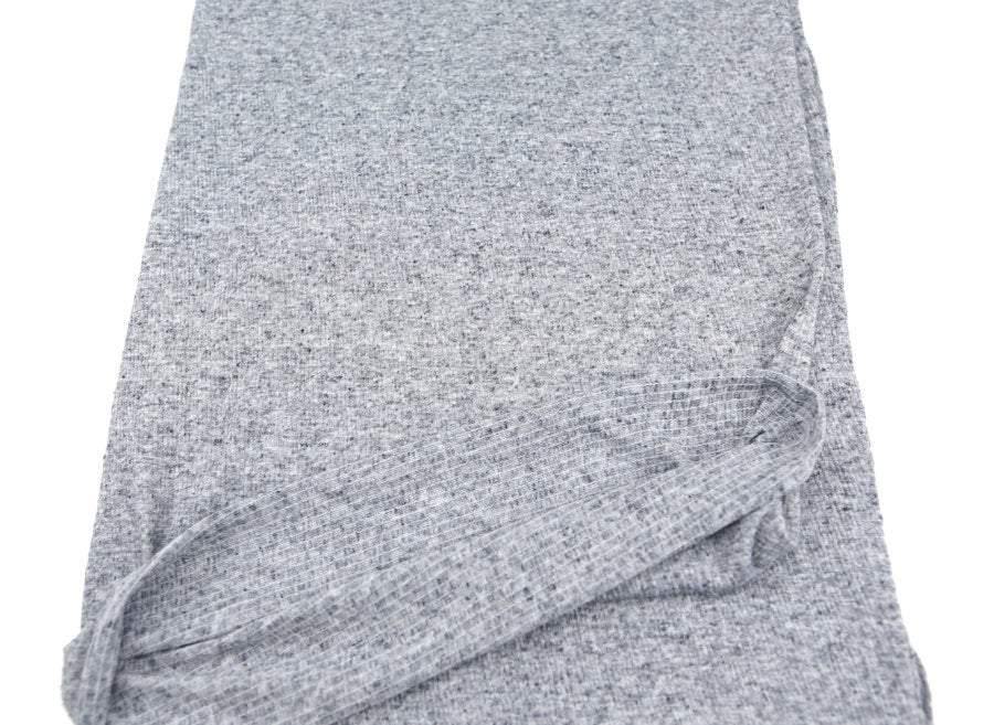 Crinkle Knit Jersey Fabric Heather Dark Blue and Off White by the Yard ATK00043R - Felinus Fabrics
