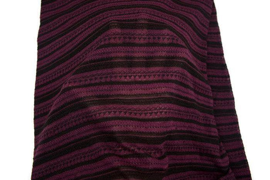 Burgundy and Black Fancy Stripe Open Weave Sweater Knit Fabric 1 Yard and 17 Inches - Felinus Fabrics