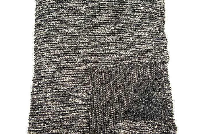 Textured Black Off White Tweed Like Sweater Knit Fabric by the Yard Extra Wide