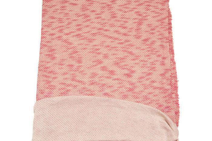 Heather Red Pink and Cream Reversible Double Sided Sweater Knit Fabric 1 Yard and 25 Inches OSK00322 - Felinus Fabrics