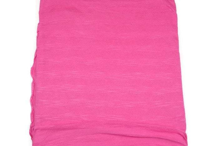 Bright Pink Heather Stripe Light Sweater Knit Fabric 1 yard - Felinus Fabrics
