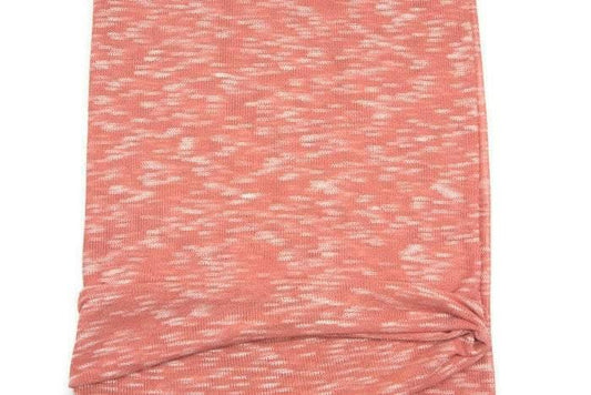 Heather Muted Coral Pink and Off White Open Weave Sweater Knit Fabric 1.5 yards OSK00397 - Felinus Fabrics