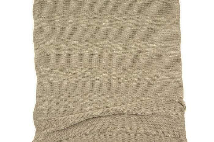 Dark Sand Beige Stripe Open Weave Sweater Knit Fabric 32 inches length OSK00409 - Felinus Fabrics