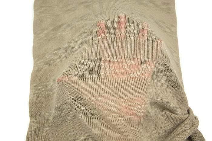 Dark Sand Beige Stripe Open Weave Sweater Knit Fabric 32 inches length OSK00409 - Felinus Fabrics