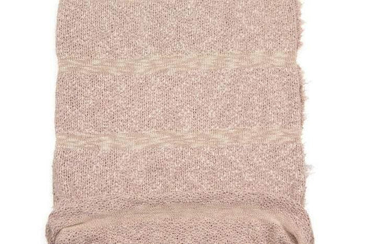 Heather Blush Pink and Nude Stripe Open Weave Sweater Knit Fabric 25 Inches Length OSK00572 - Felinus Fabrics