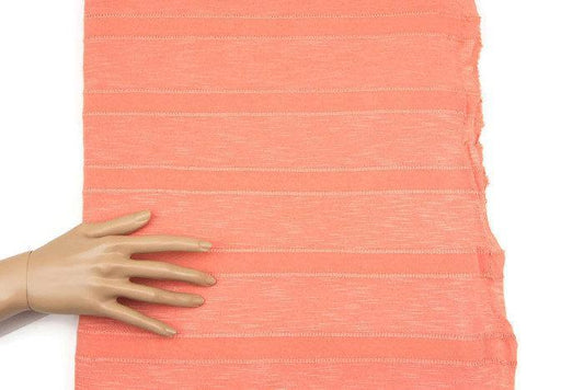 Coral Stripe Sweater Knit Fabric by the yard - Felinus Fabrics