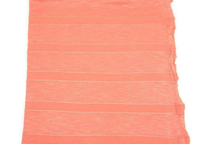 Coral Stripe Sweater Knit Fabric by the yard - Felinus Fabrics