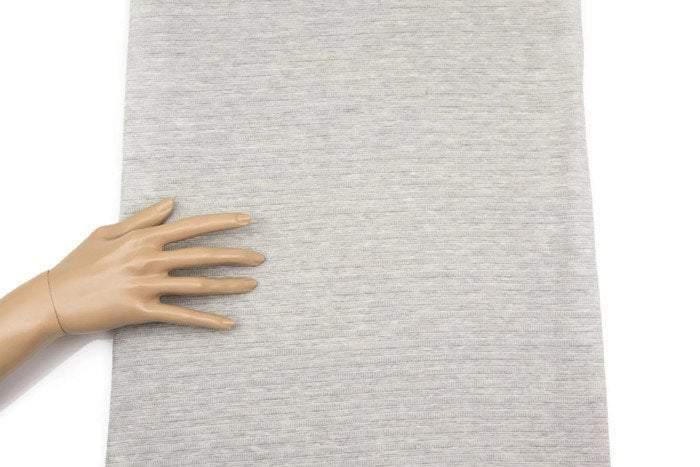 Heather Light Gray Fancy Stripe Sweater Knit Fabric 1 Yard and 21 Inches OSK00594 - Felinus Fabrics