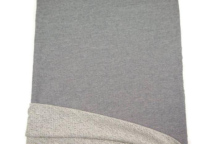 Blue and Off White Twill French Terry Knit Fabric by the Yard Extra Wide - Felinus Fabrics