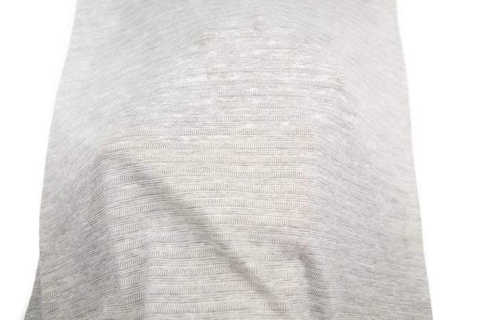 Heather Light Gray Fancy Stripe Sweater Knit Fabric 1 Yard and 21 Inches OSK00594 - Felinus Fabrics