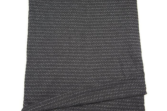 Gray and Silver Fancy Wavy Stripe Open Weave Sweater Knit Fabric by the yard OSK00633 - Felinus Fabrics
