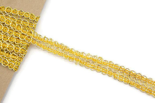 Orange Yellow Gold Metallic Trim 2.5 yards NLT00159 - Felinus Fabrics