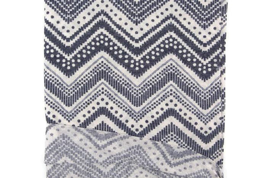 Heather Blue and Cream Chevron Sweater Knit Fabric 1 yard and 25 inches OSK00763 - Felinus Fabrics