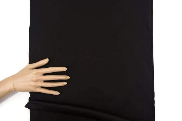 Black Stretch Pique Woven Fabric High End 2.75 yards - Felinus Fabrics
