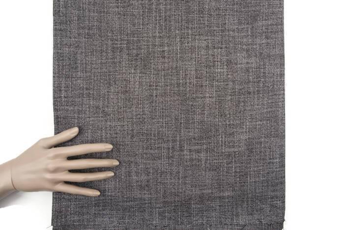 Black and Off White Cross Hatch Plaid Suiting Woven Fabric by the yard - Felinus Fabrics