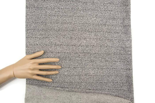 Gray and Black Speckled Stripe Reversible Medium Weight French Terry Knit Fabric by the yard FTK00440R - Felinus Fabrics