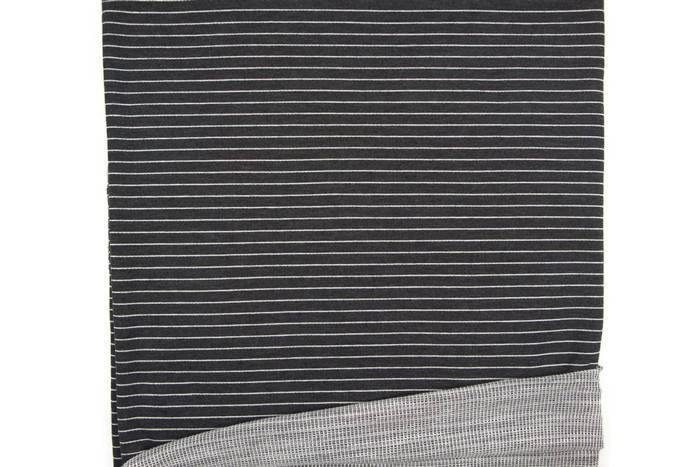 Gray and Off White Stripe Double Face Knit Fabric by the yard Extra Wide STK00217R - Felinus Fabrics