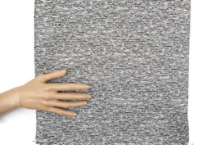 Black and Off White Fancy Italian Novelty Woven Fabric by the yard - Felinus Fabrics