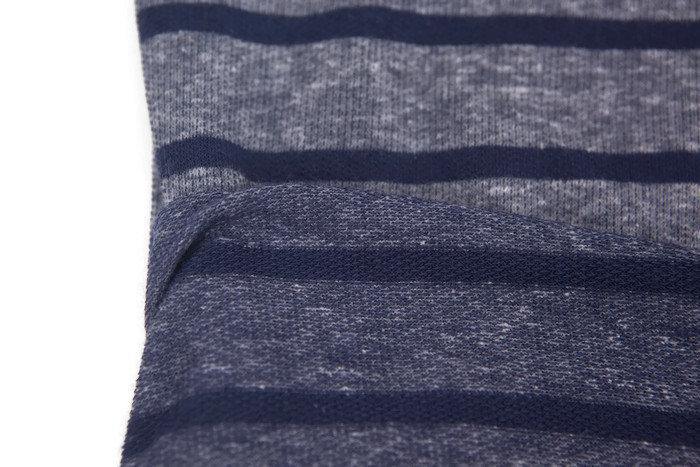 Heather Blue Stripe Baby French Terry Knit Fabric by the yard Extra Wide FTK00571R - Felinus Fabrics