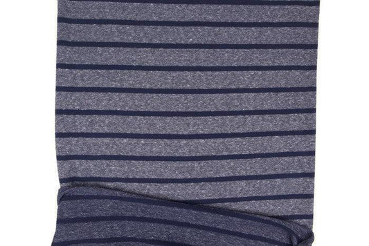 Heather Blue Stripe Baby French Terry Knit Fabric by the yard Extra Wide FTK00571R - Felinus Fabrics