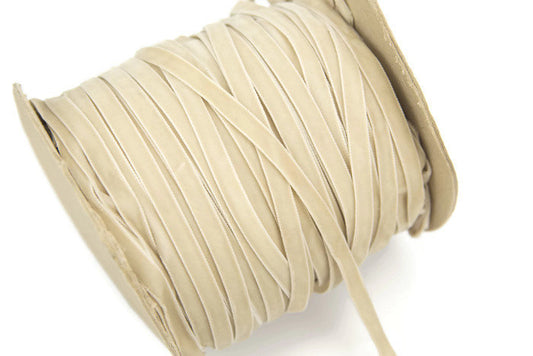 Oatmeal Velvet Ribbon Trim 3/8 Inch Width 10 yards