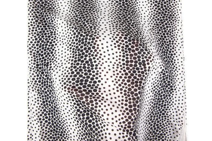 Black and Off White Polka Dot Contemporary Stripe Burnout Knit Fabric by the yard Extra Wide - Felinus Fabrics