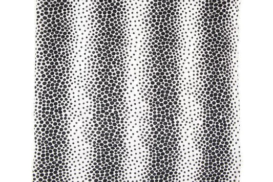 Black and Off White Polka Dot Contemporary Stripe Burnout Knit Fabric by the yard Extra Wide - Felinus Fabrics